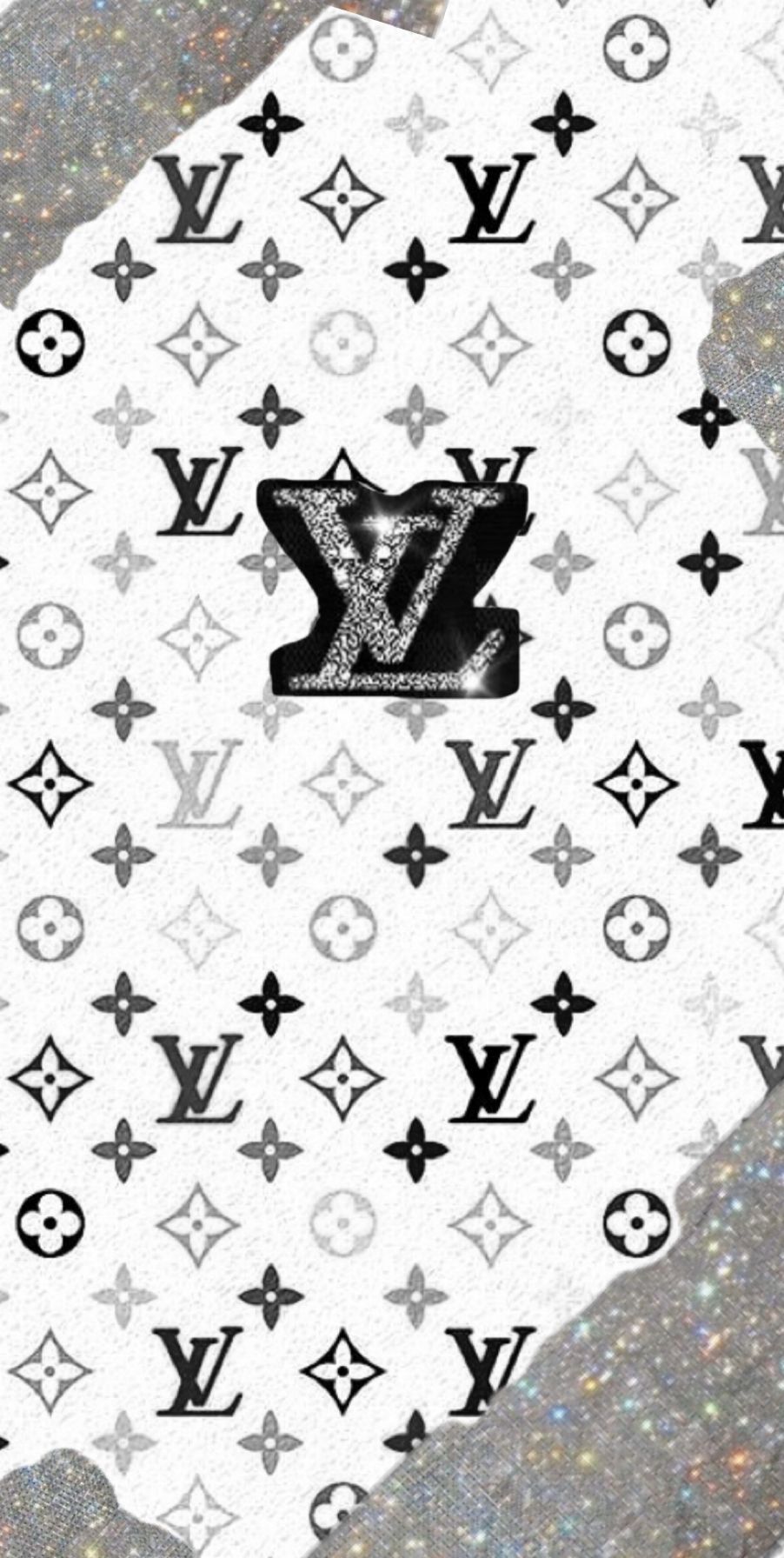 Louis Vuitton aesthetic glitter wallpaper. White glitter wallpaper, Glitter wallpaper, Louis vuitton iphone wallpaper