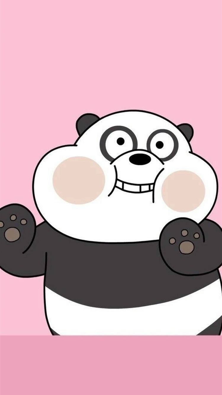 A cartoon panda bear with big eyes and smile - We Bare Bears