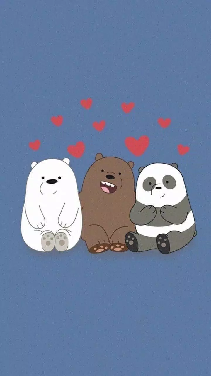 A cute bear and panda with hearts - We Bare Bears