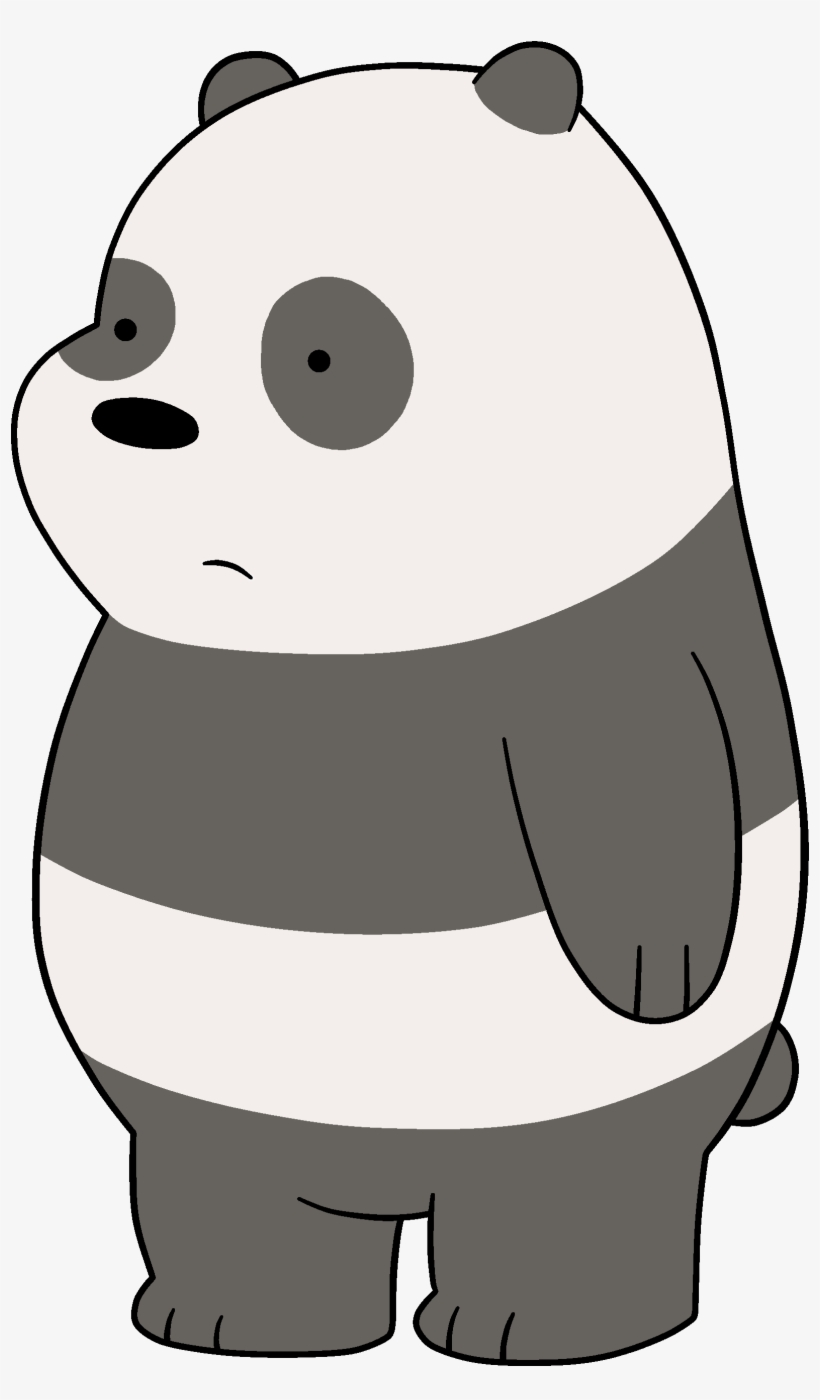 A cartoon panda bear with black and white stripes. - We Bare Bears