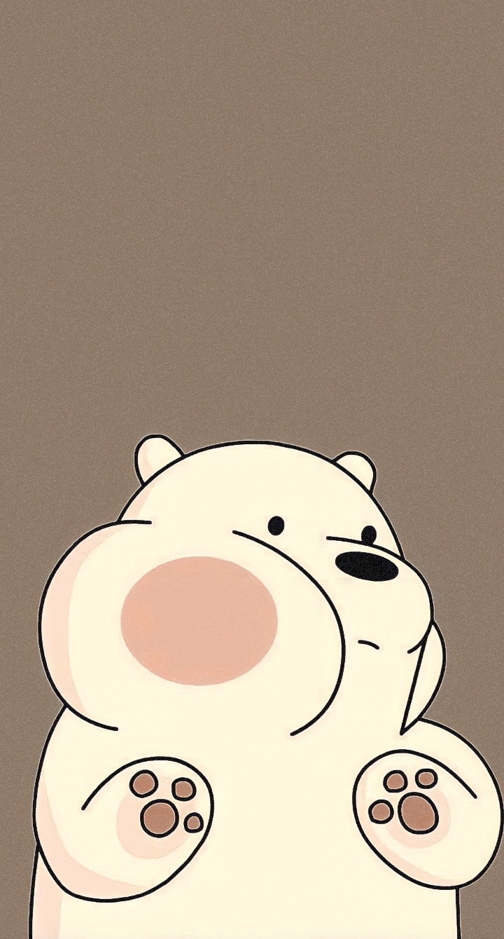 Ice bear from we bare bears with a brown background - We Bare Bears