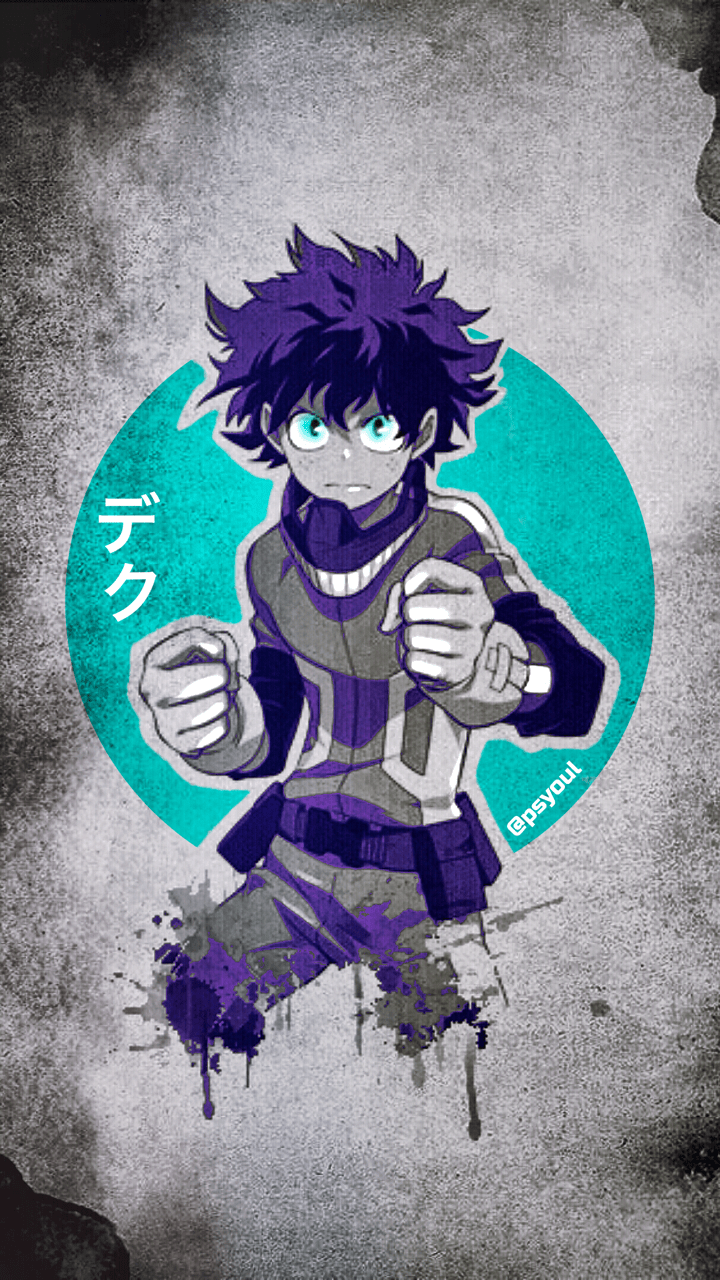 An anime character with purple hair and blue eyes. - My Hero Academia