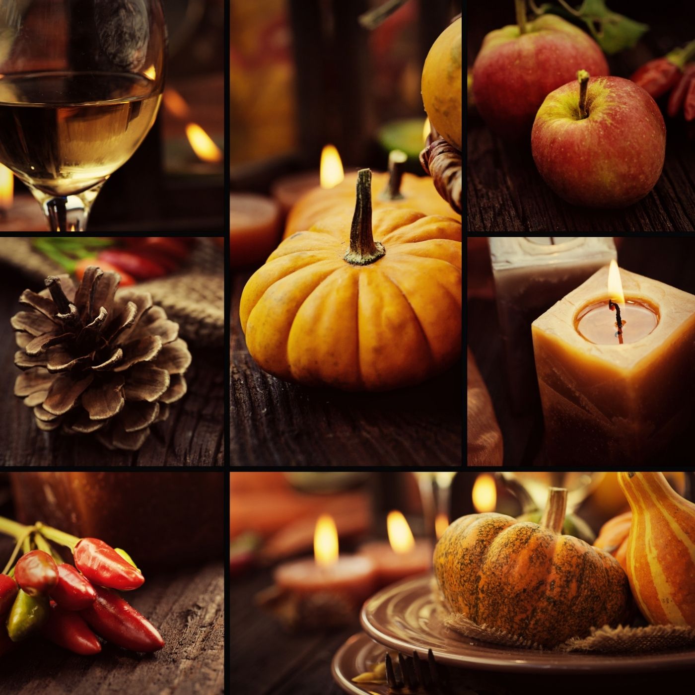 A collage of pictures with different food items - Pumpkin