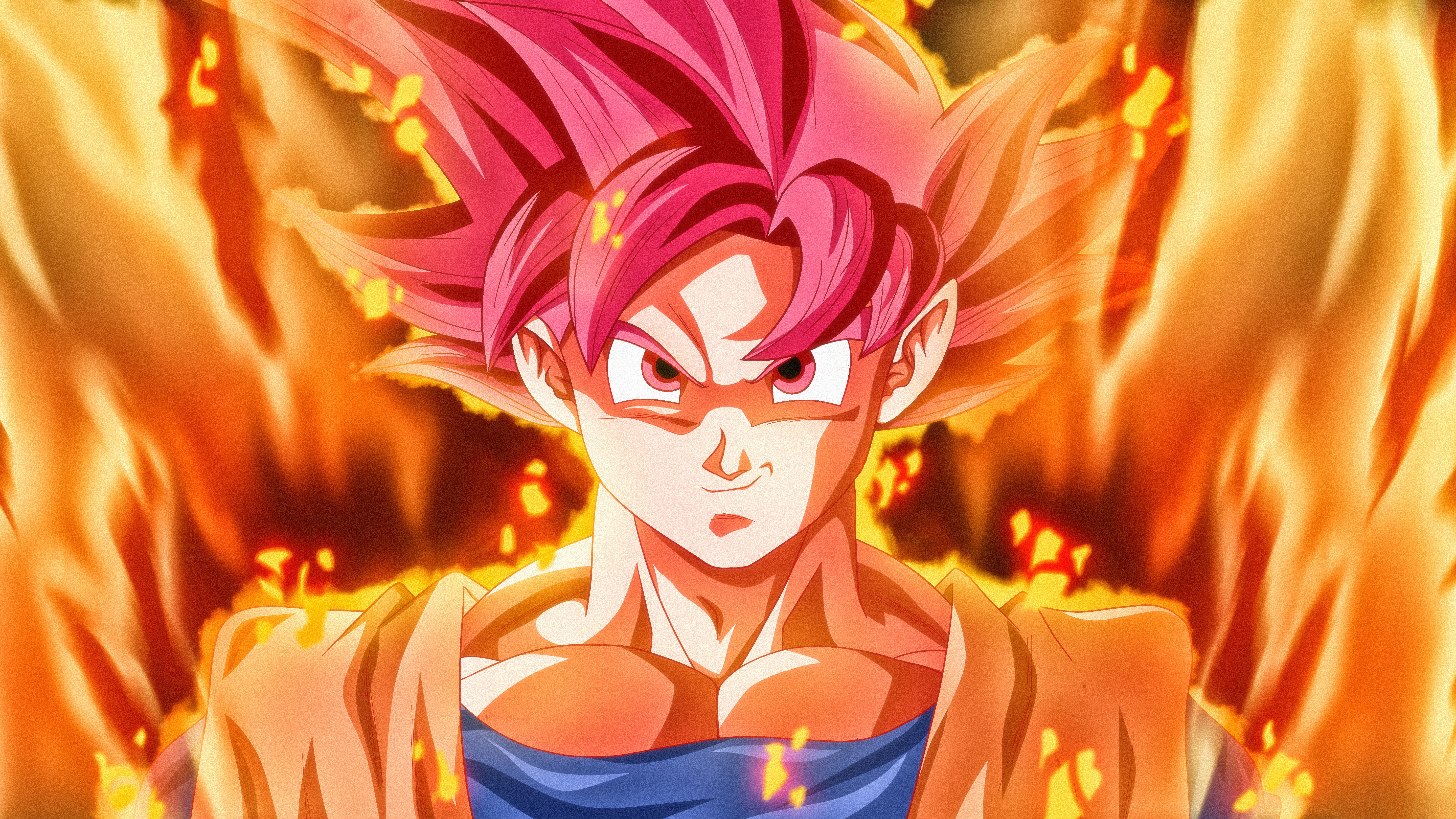 Super Saiyan God Wallpaper 4K, Goku, Dragon Ball Super, Anime