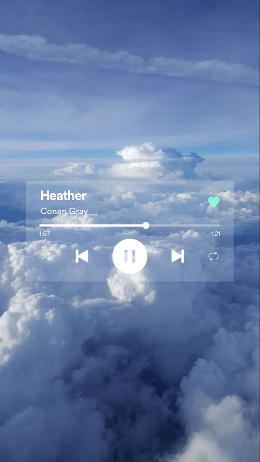 A screenshot of an airplane flying over the clouds - Spotify