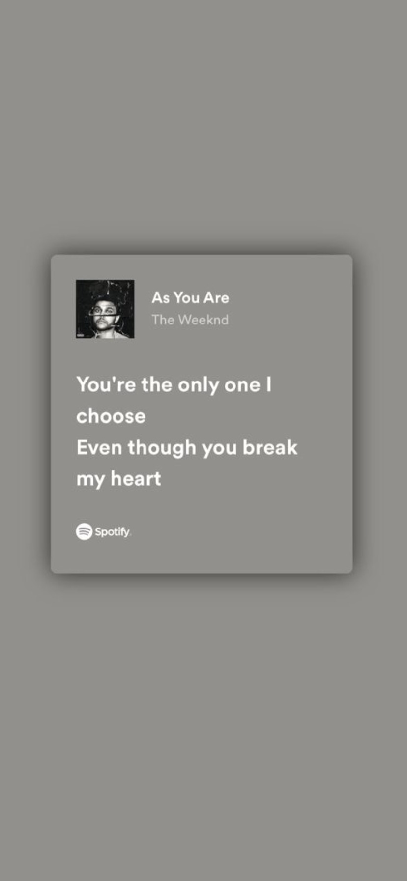 A Spotify card with a song by The Weeknd. - Spotify