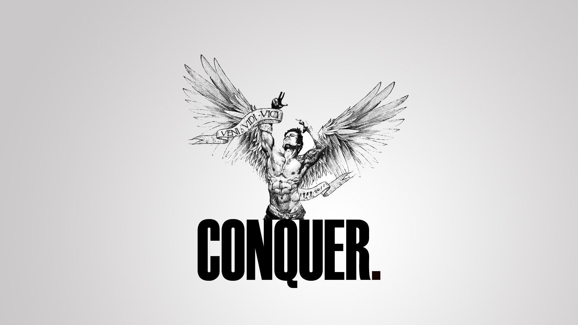 The logo for conqeur, a clothing company - Gym