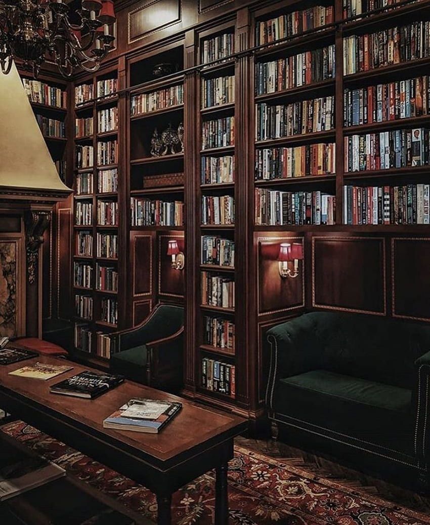 Home library HD wallpaper