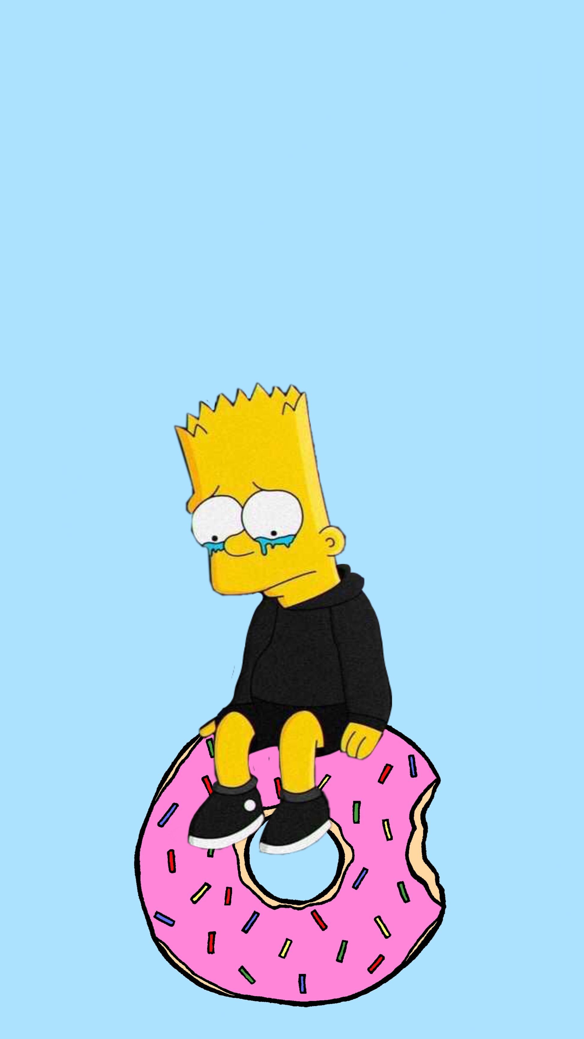 Bart Simpson sitting on a donut wallpaper - The Simpsons