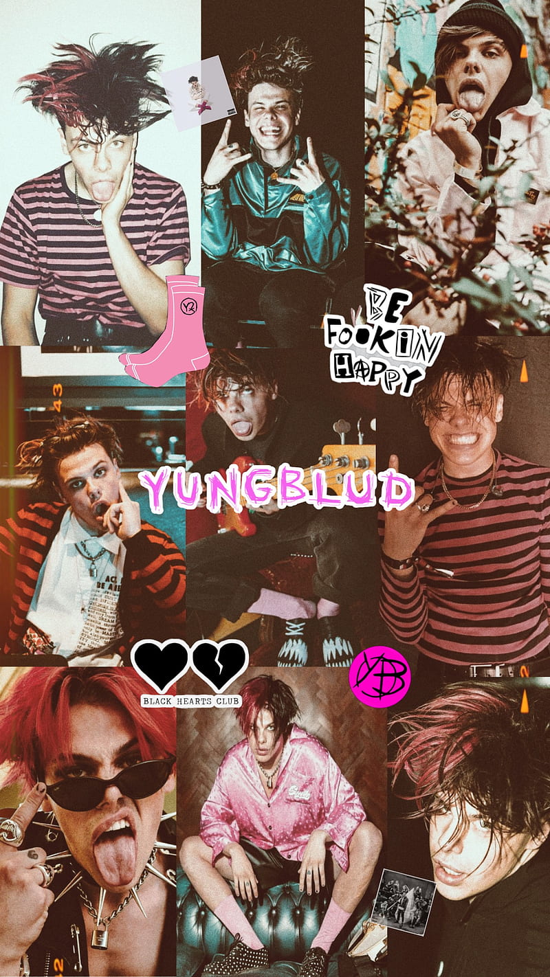 A collage of pictures with different people in them - Punk