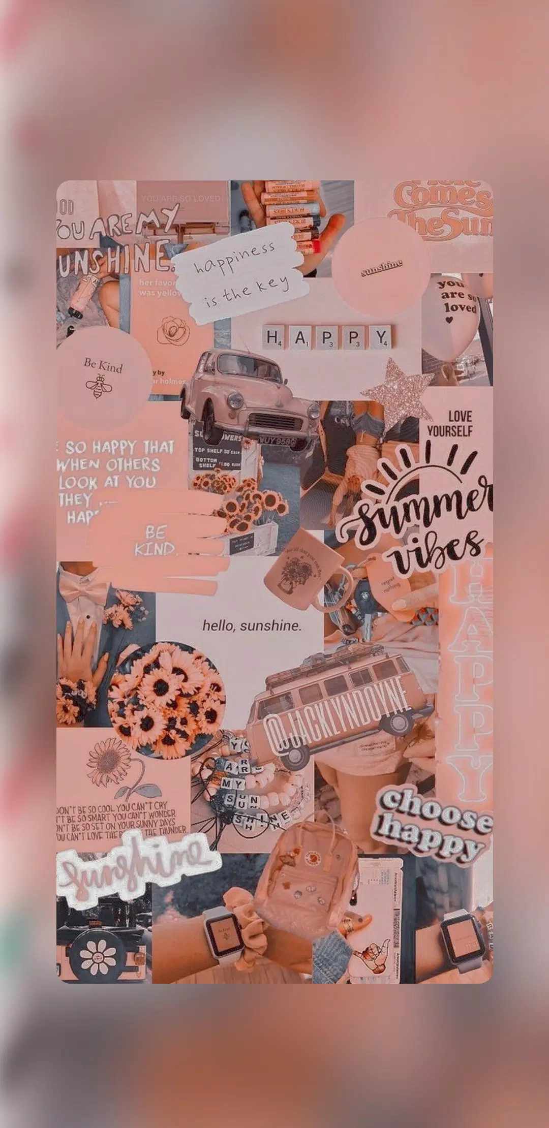 A collage of pictures with the words summer vibes - Sunshine