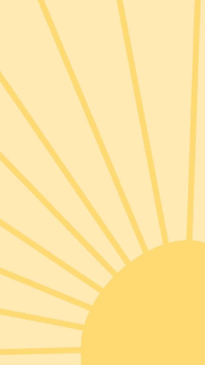A yellow sun graphic on a yellow background - Sunshine, sun
