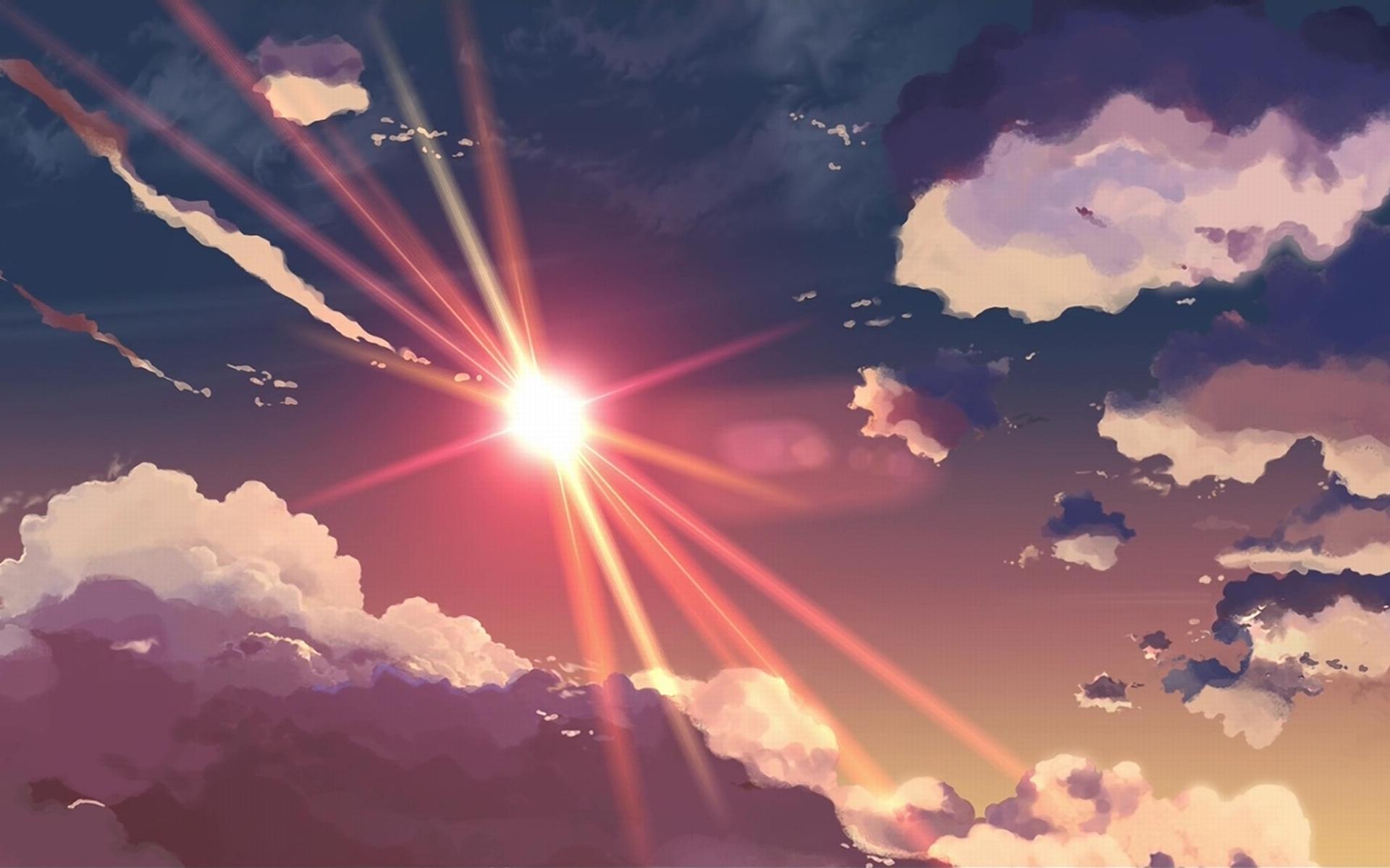 Anime sunset wallpaper 1920x - Sunshine, sun, sunlight