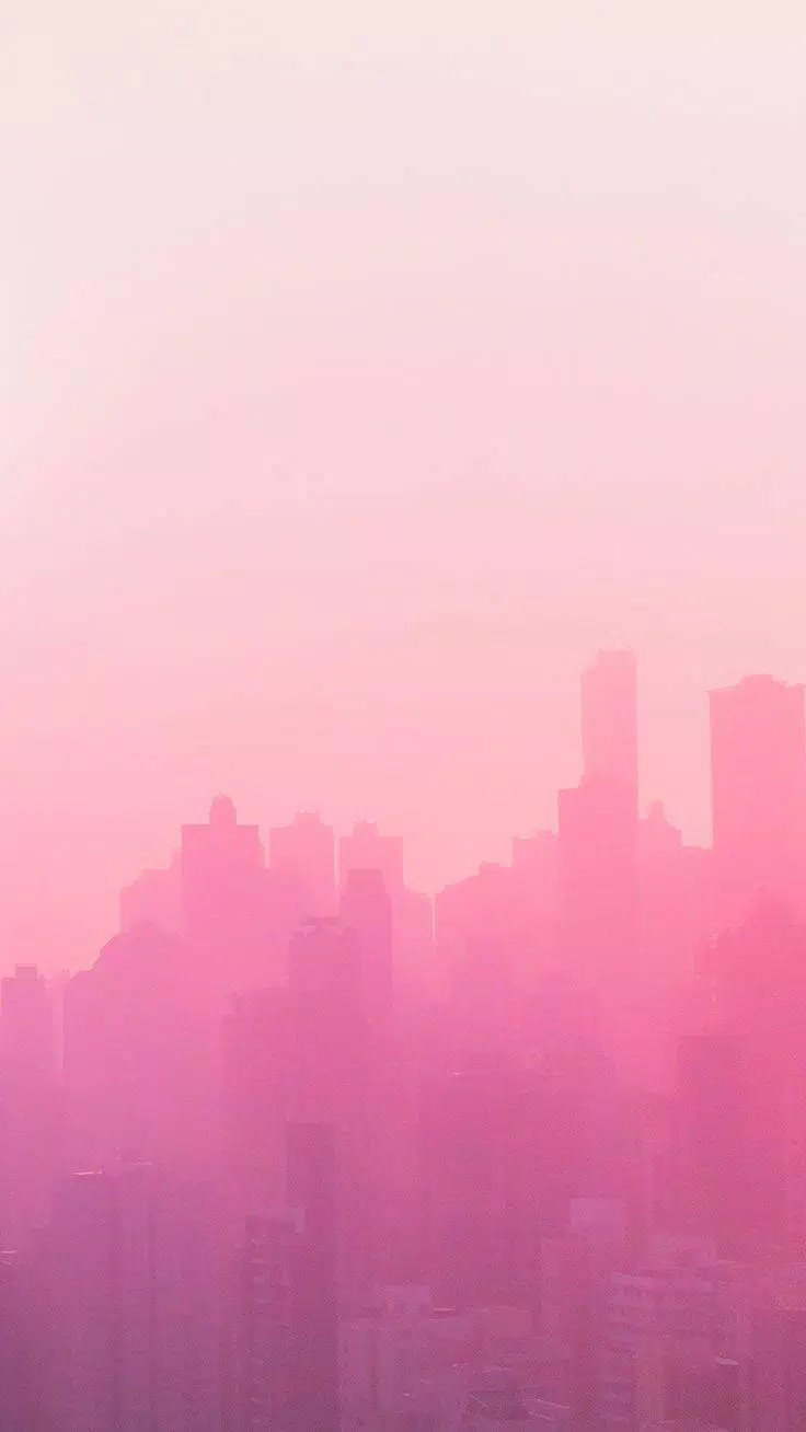 A pink cityscape with a sky background - Soft pink