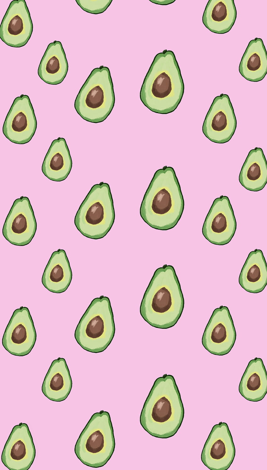 A pink background with avocados on it - Avocado