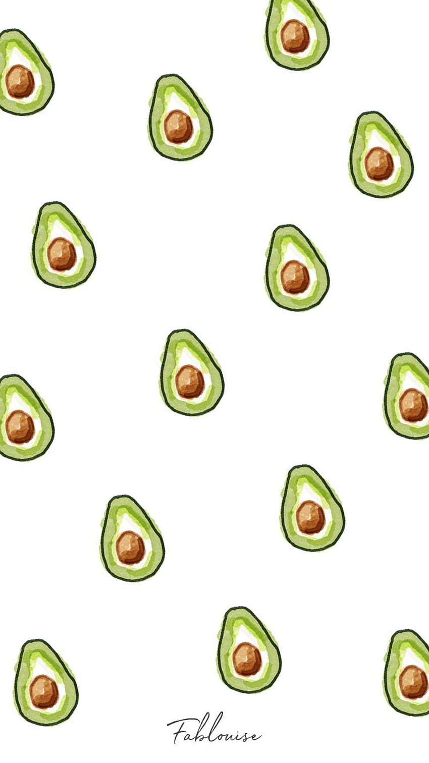 IPhone wallpaper with a pattern of avocado halves - Avocado