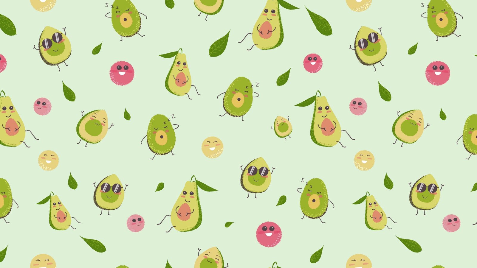 A pattern of avocados and leaves - Avocado