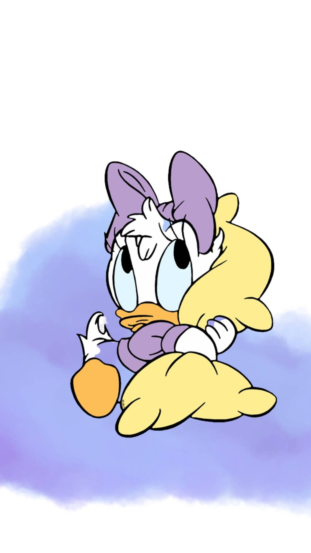 Download Adorable Daisy Duck In Purple Cloud Wallpaper
