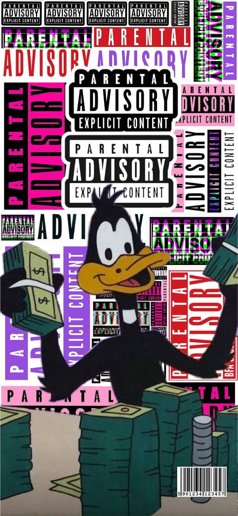Daffy Duck, looney tunes, parental advisory, HD phone wallpaper