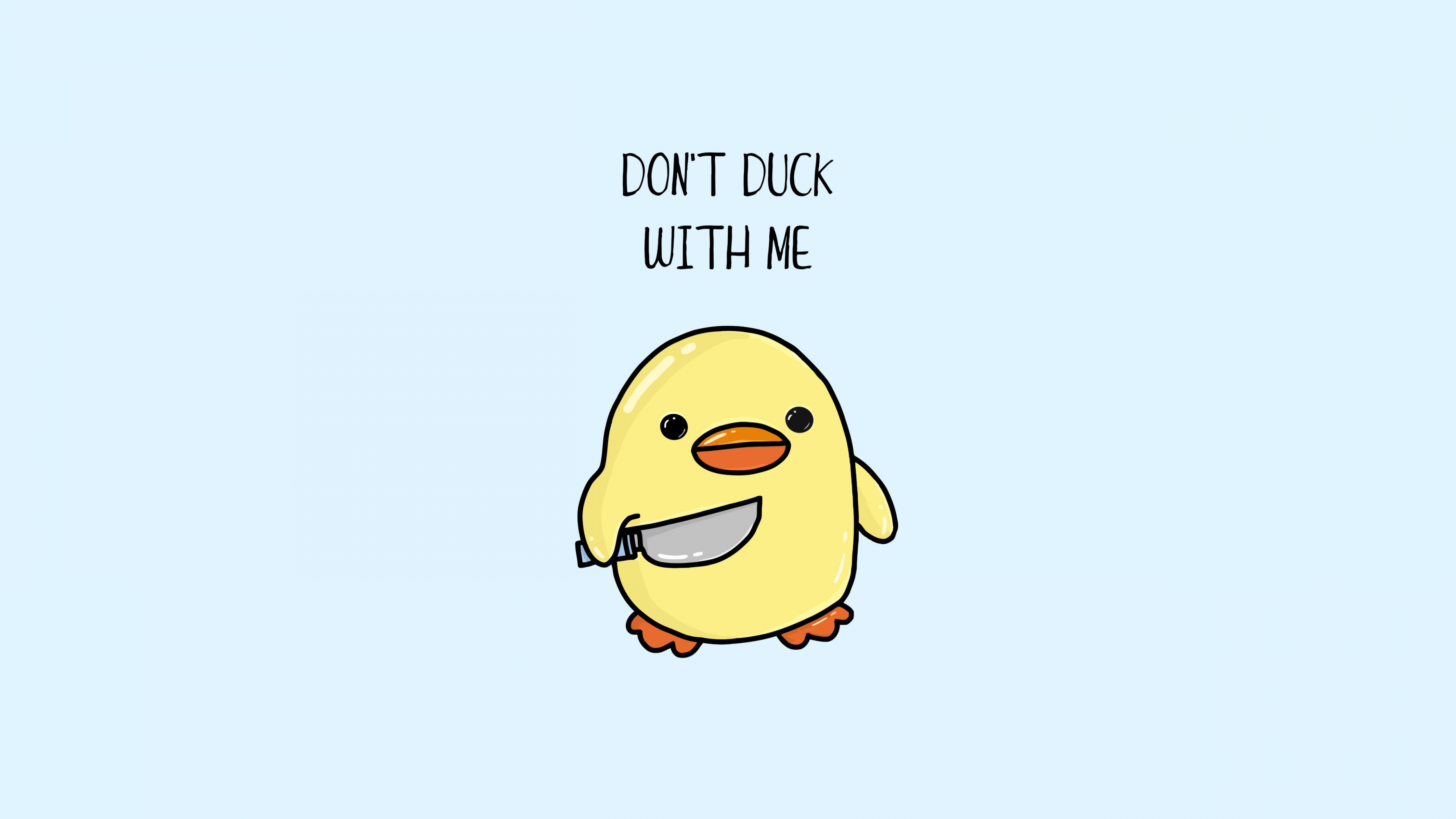 Cute duck Wallpaper 4K, Cute warning, 5K, Others