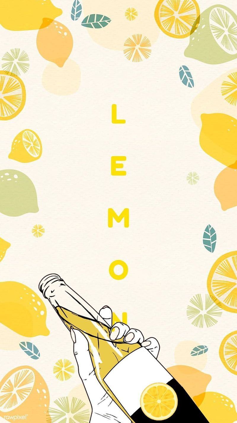 A poster with lemons and wine - Lemon