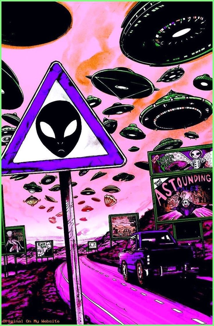 An alien sign warning of flying saucers - Alien