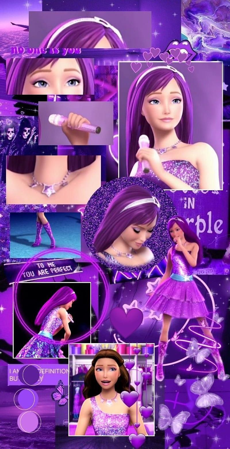 Barbie, aesthetic, purple, HD phone wallpaper