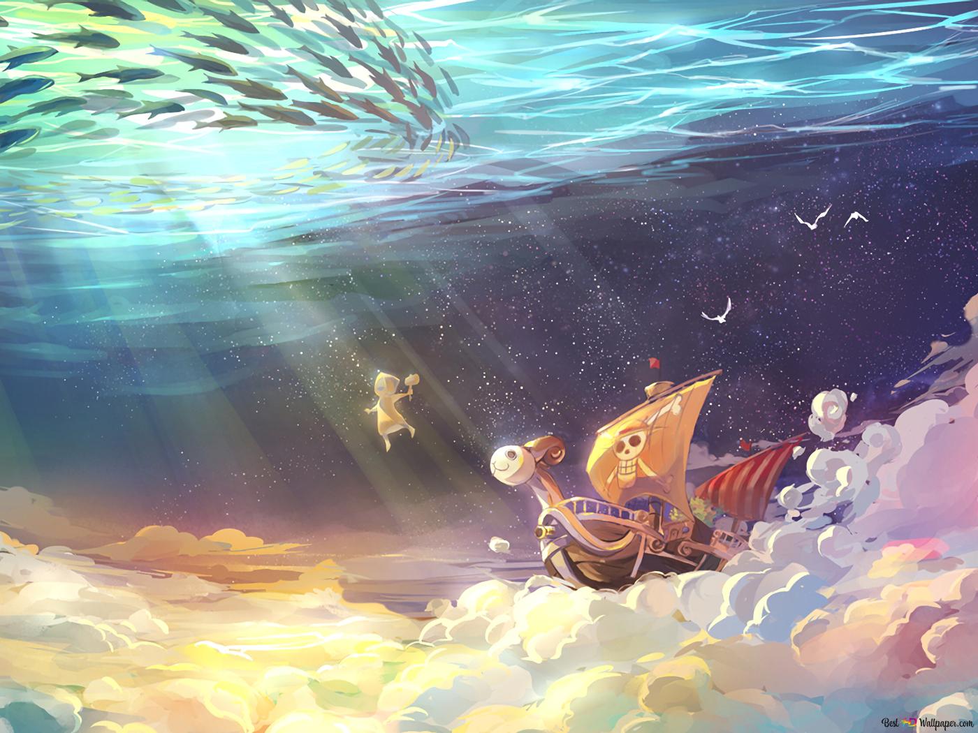 One Piece Wallpapers - Wallpaper Cave | anime, one piece, clouds, sky, sea, ship, fish, seagulls, one piece, clouds, sky, sea, ship, fish, seagulls - One Piece