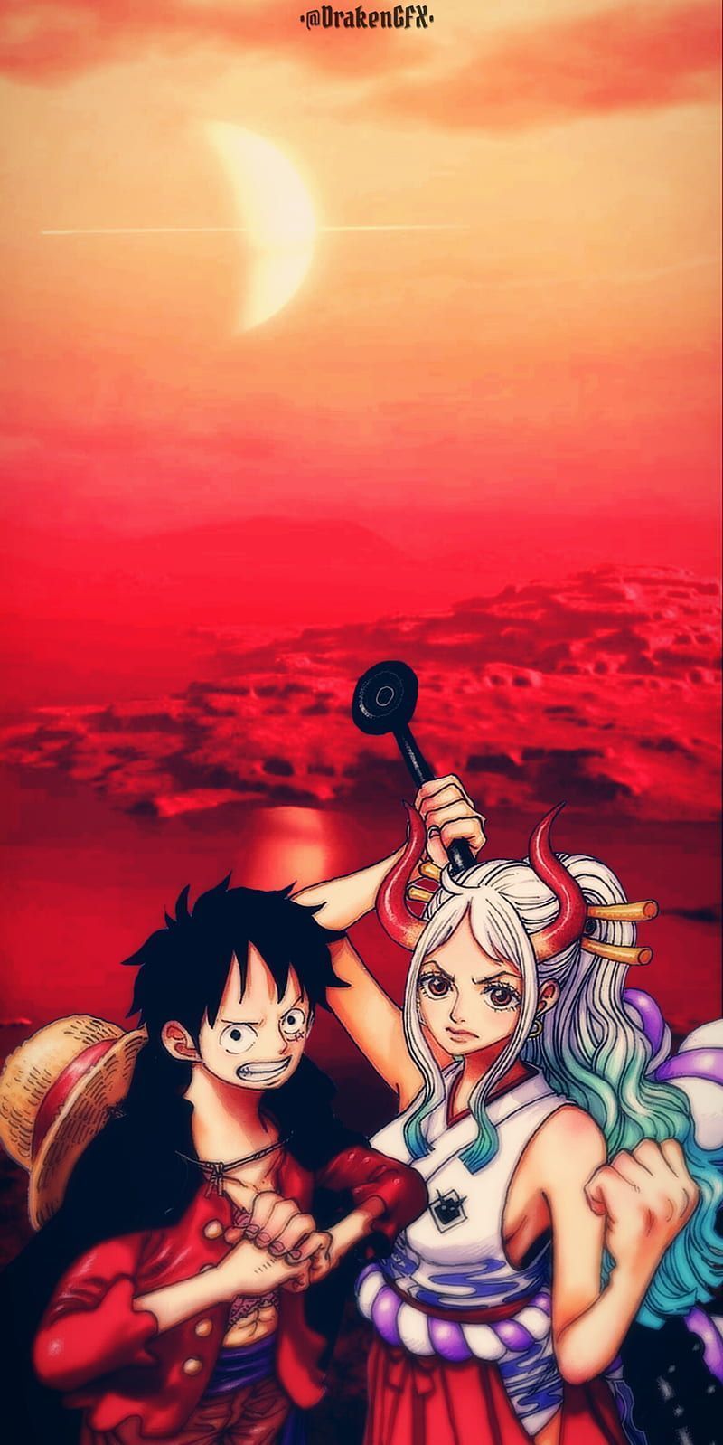 One Piece, Wano, Android, Android background, Luffy, Luffy Cape, iPhone, manga, HD phone wallpaper