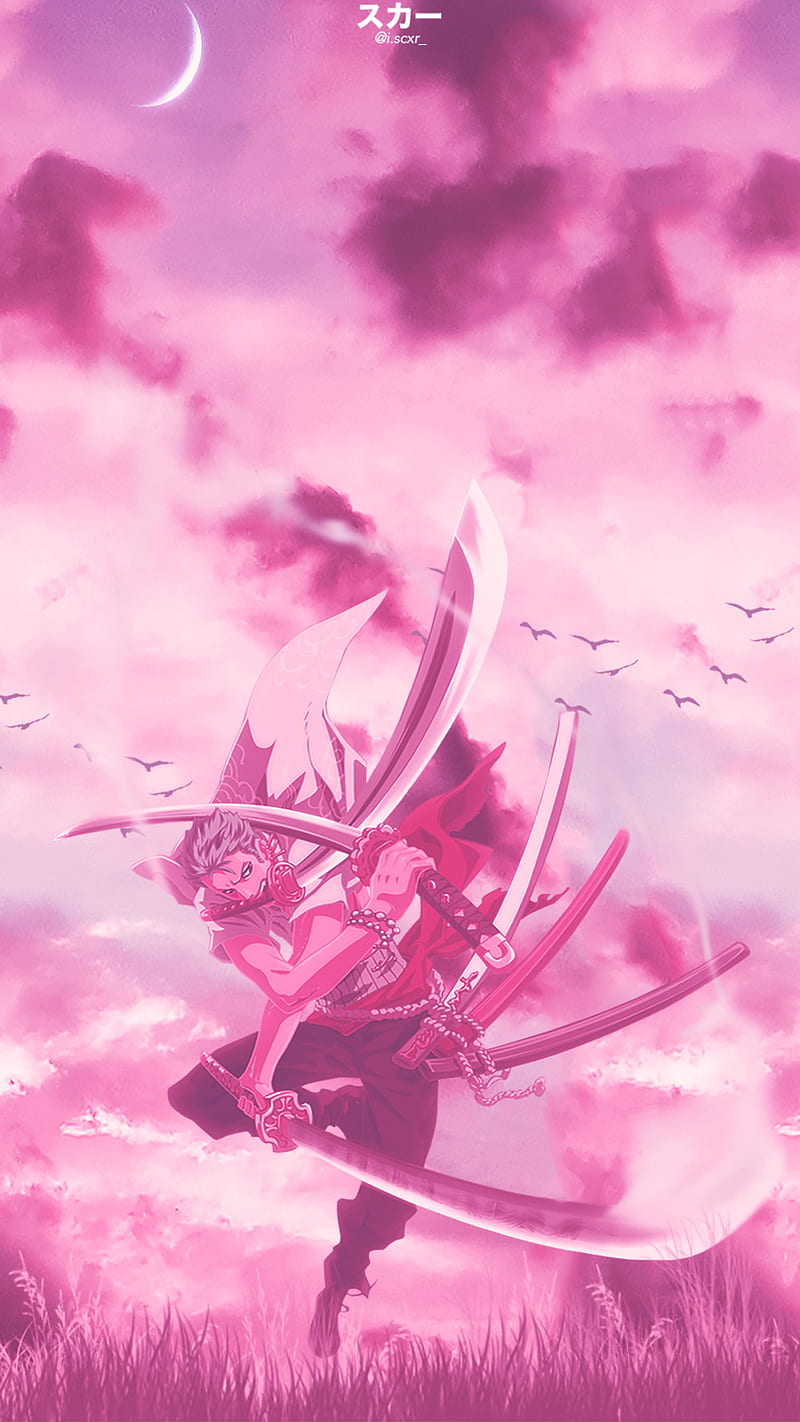 HD aesthetic pink anime wallpaper