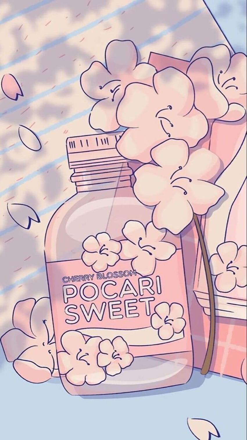 kawiii stuff, pink aesthetic anime food HD phone wallpaper