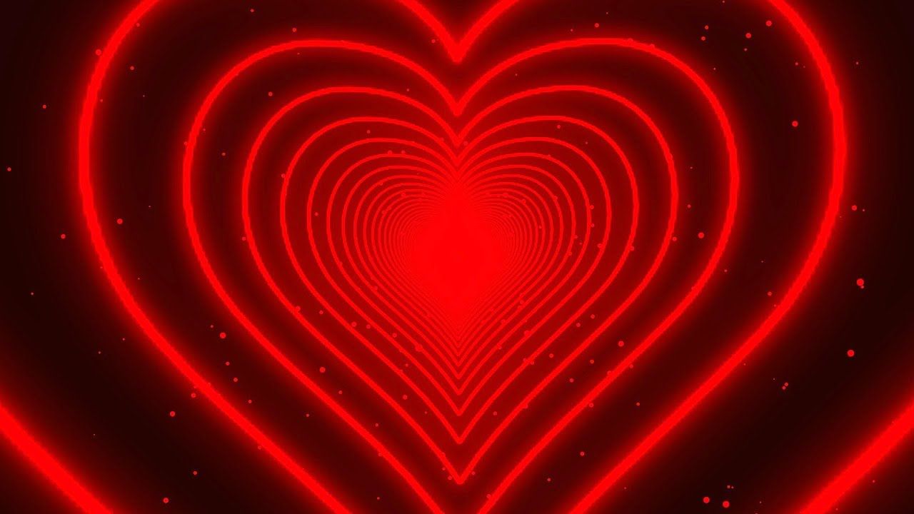 Neon Heart Tunnel Background❤️Red Heart Tunnel Background de corazones