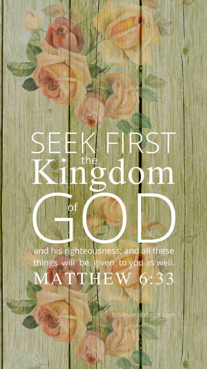 Seek first the kingdom of God and his righteousness, and all these things will be given to you as well. Matthew 6:33 - Christian iPhone