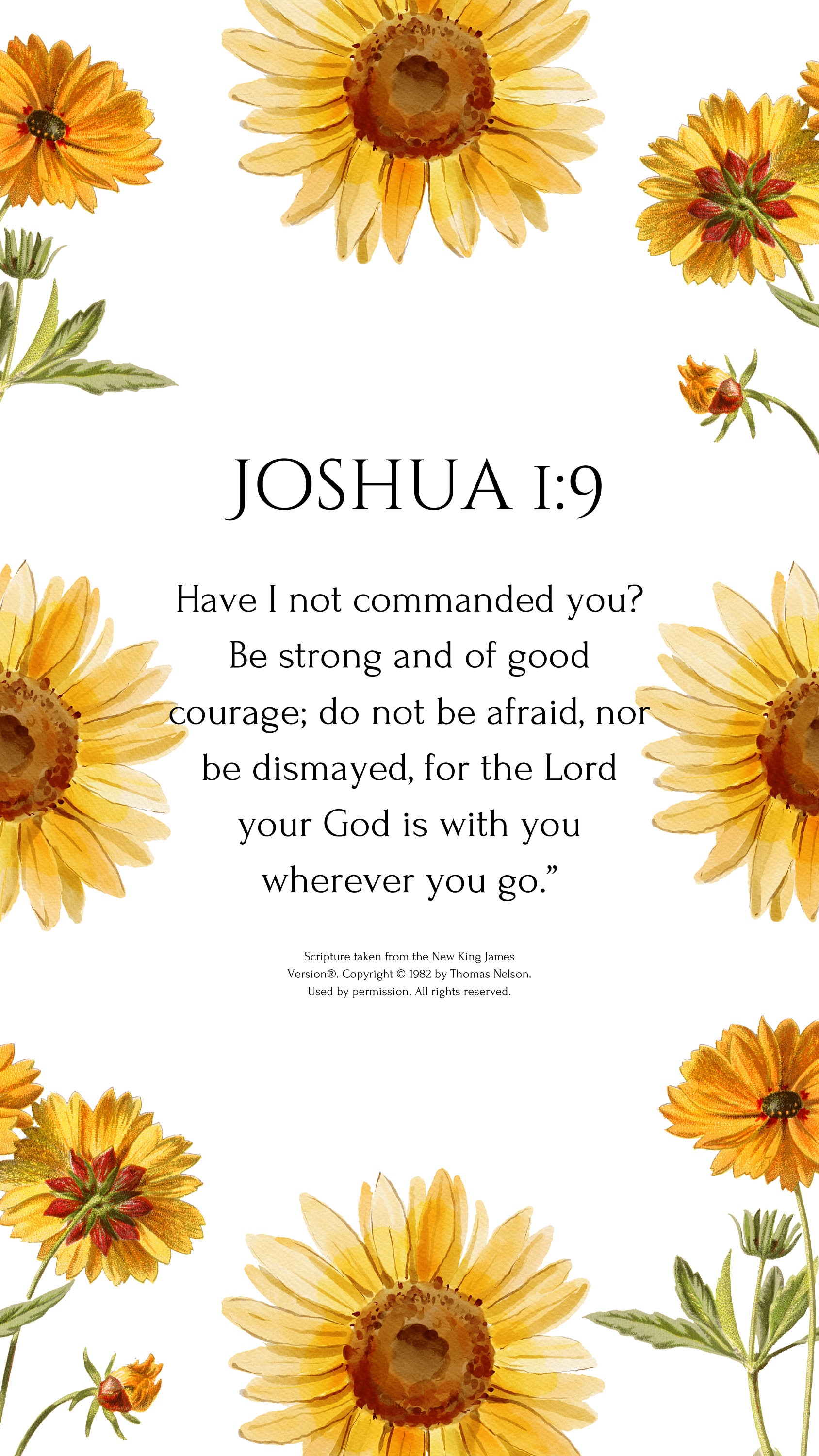 Joshua 19 bible verse with flowers - Christian iPhone
