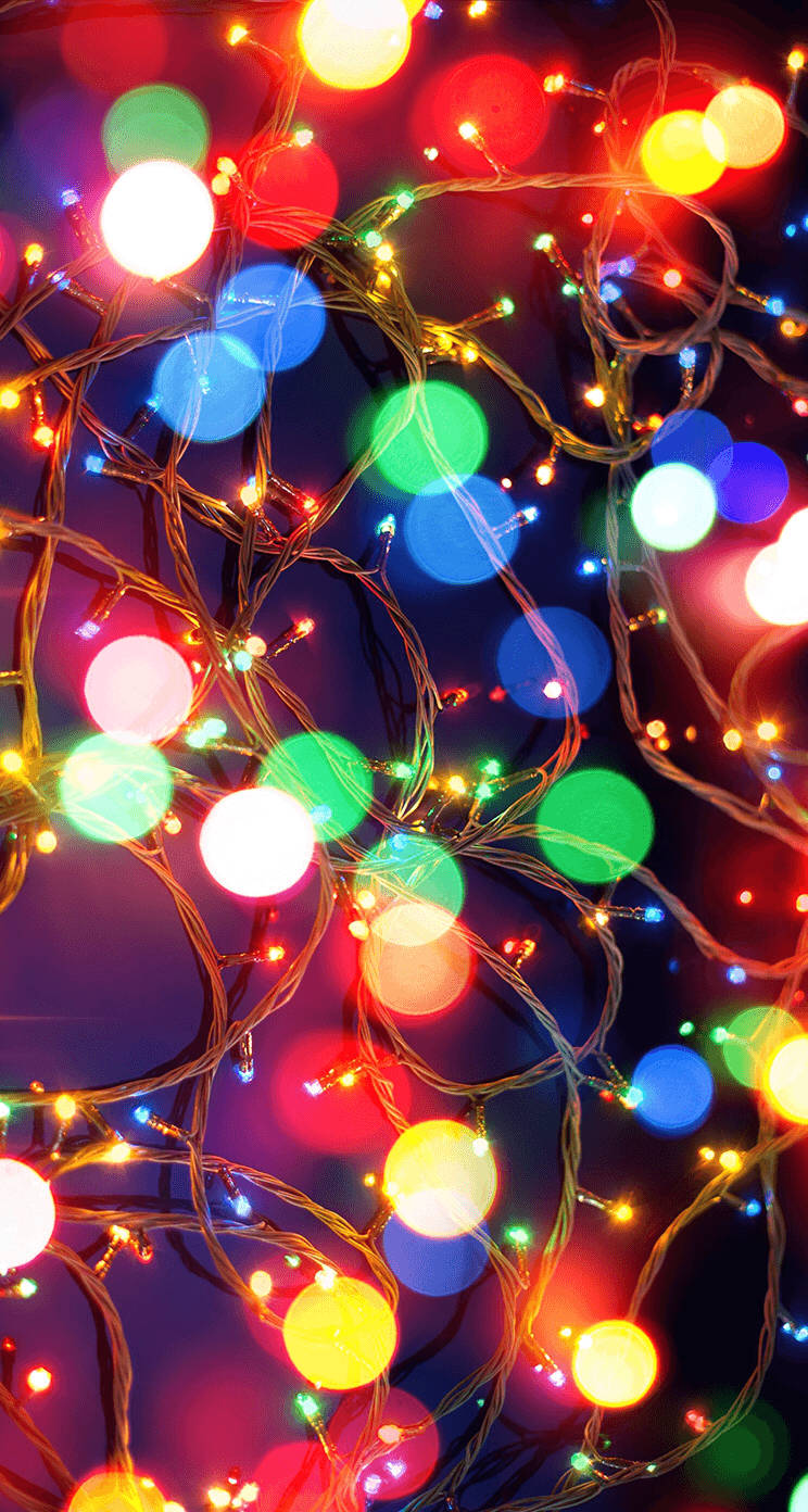 Download Aesthetic Colorful Christmas Lights Wallpaper