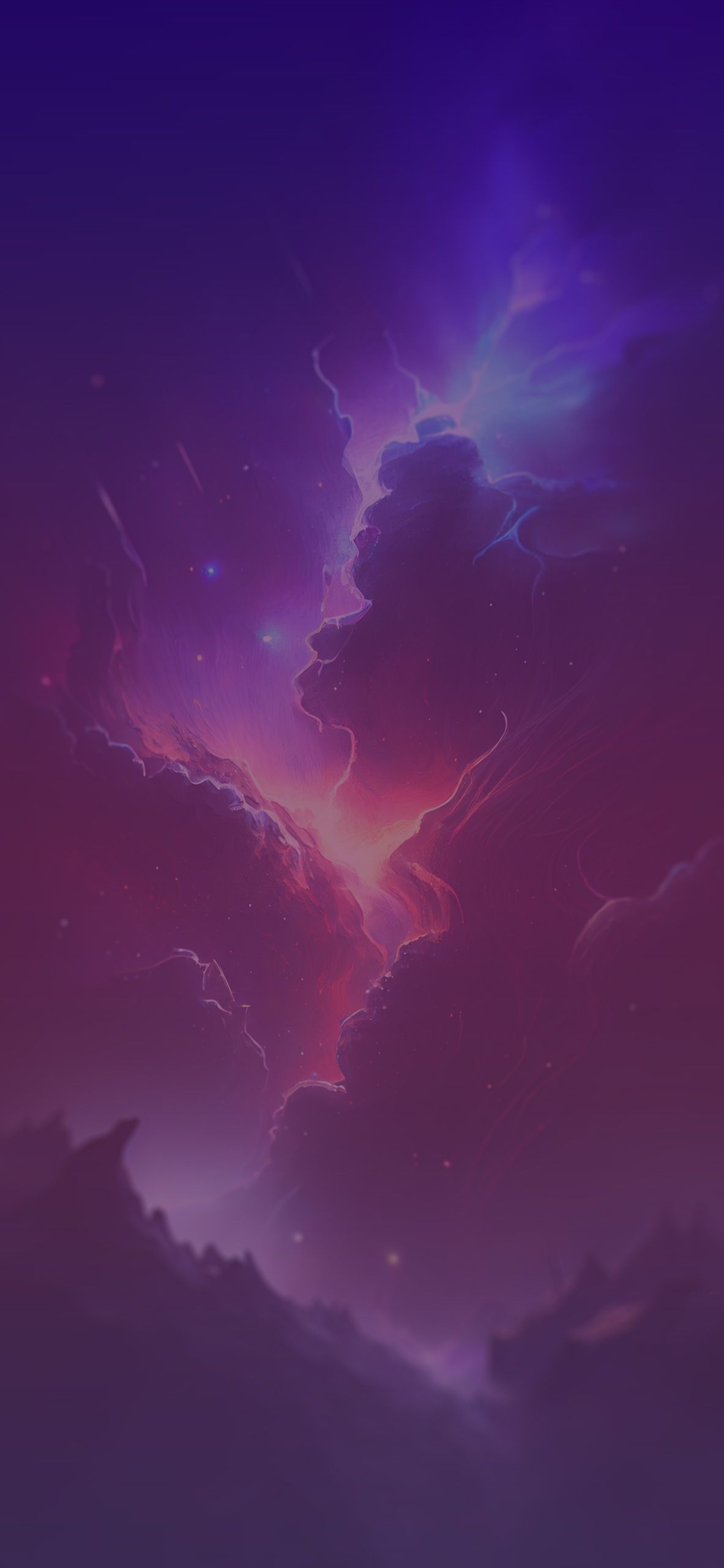1440x2560 wallpaper of a purple and blue sky with clouds - Galaxy, lightning, storm