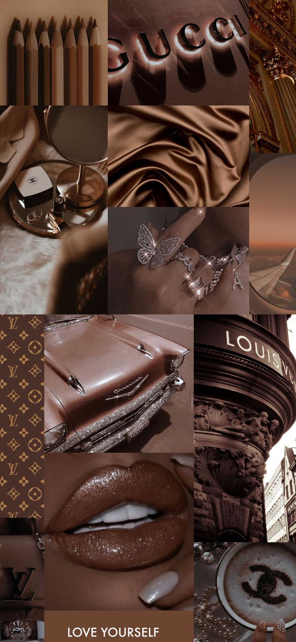 Aesthetic Collage Wallpaper Ideas for PC and Laptop : Brown Wallpaper