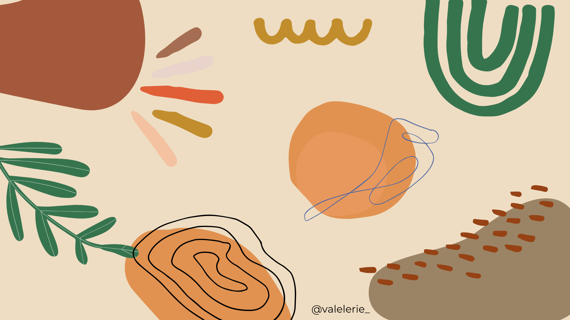 A poster with various objects and plants - Abstract