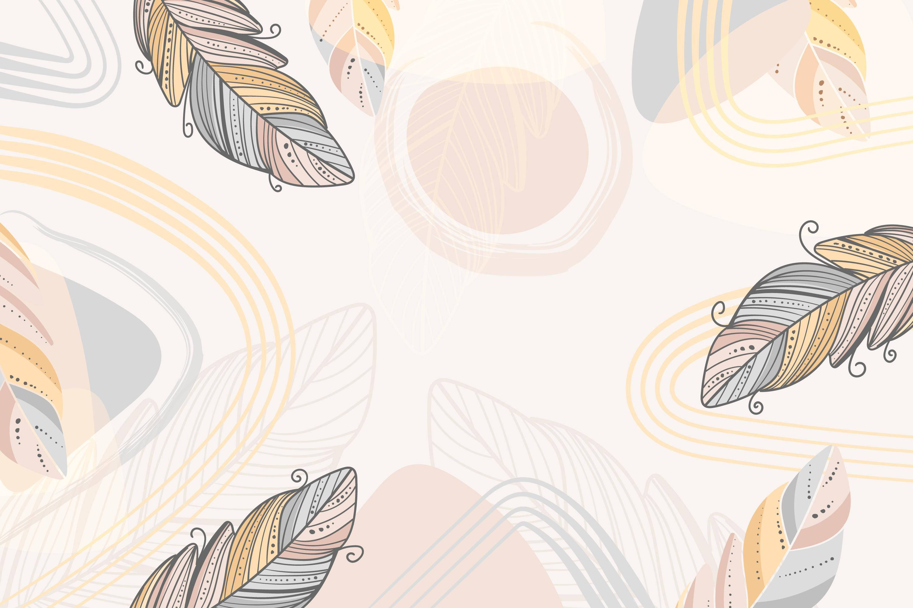 A pattern of feathers and lines - Boho