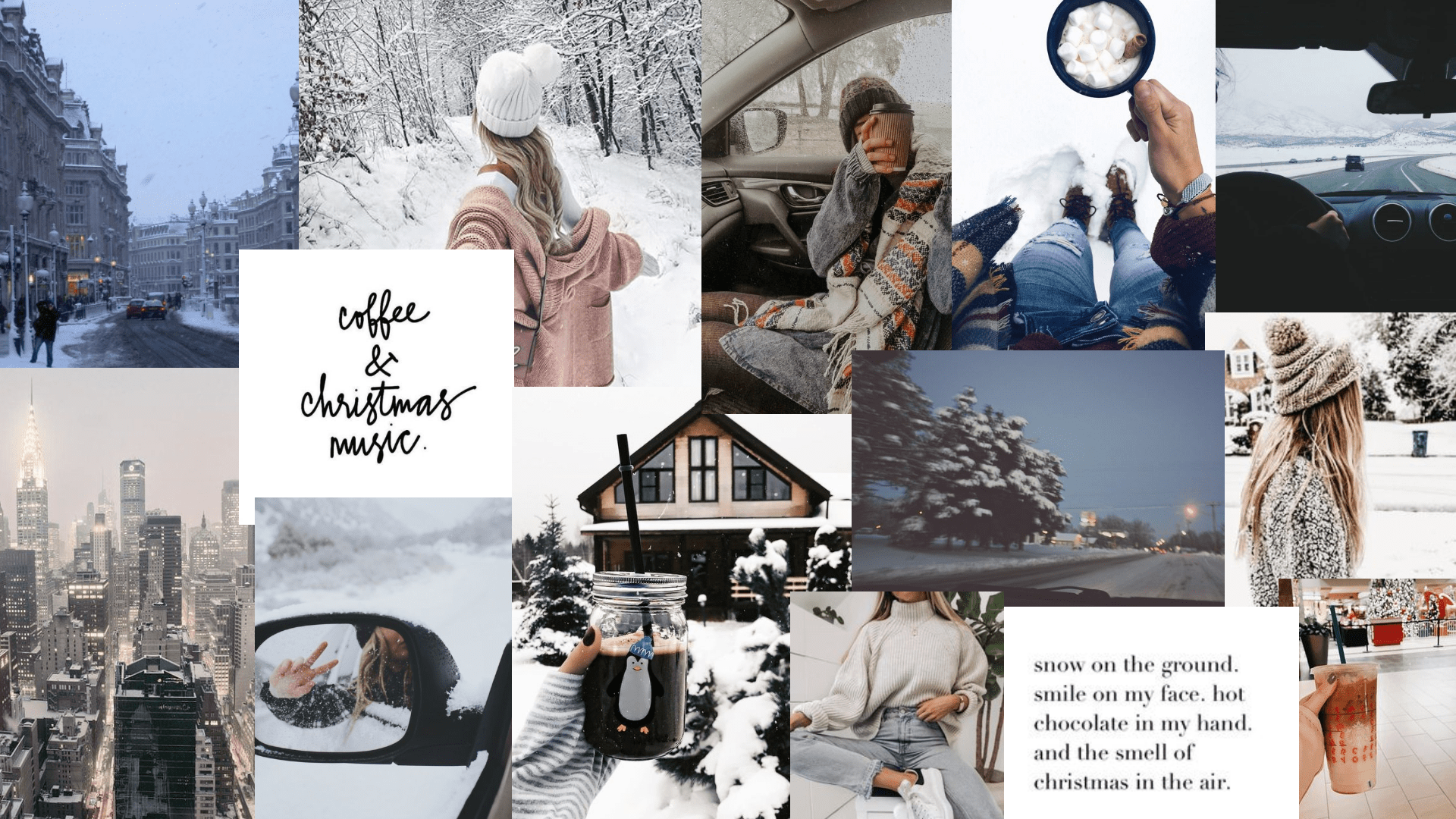 Winter Aesthetic Collage Wallpaper