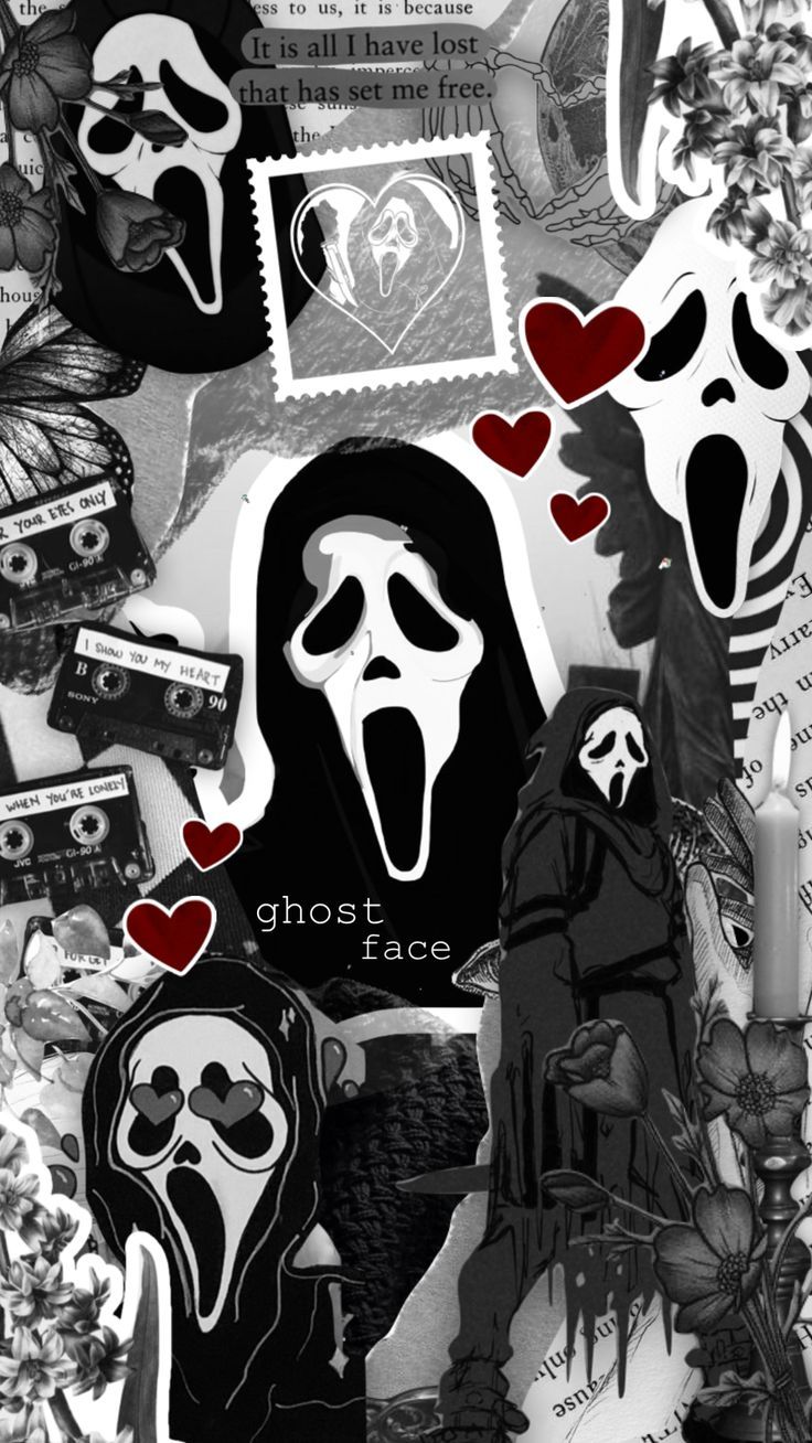 ghost face <3 #aesthetic #spooky #halloweenaesthetic #ghostface. Ghostface wallpaper aesthetic, Ghost faces, Goth wallpaper