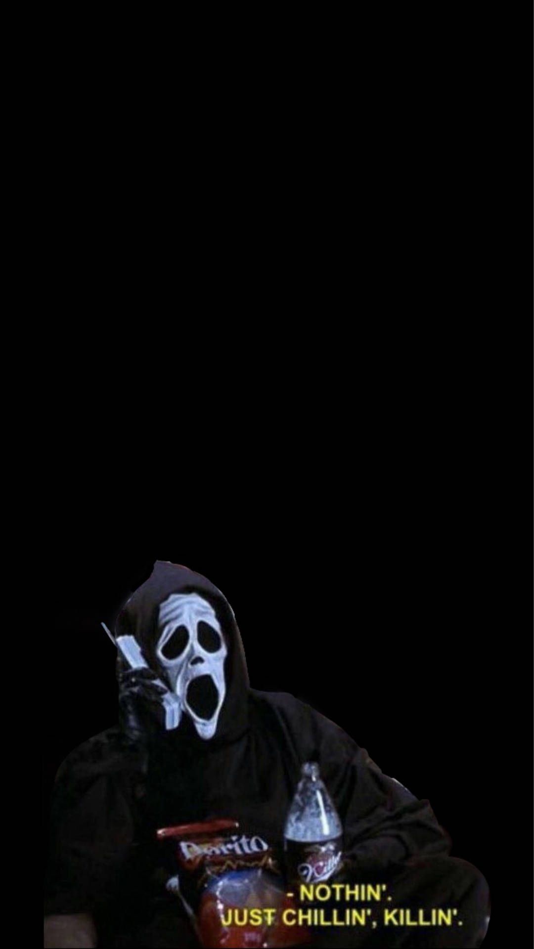 Download Scream Ghostface Black Art Wallpaper