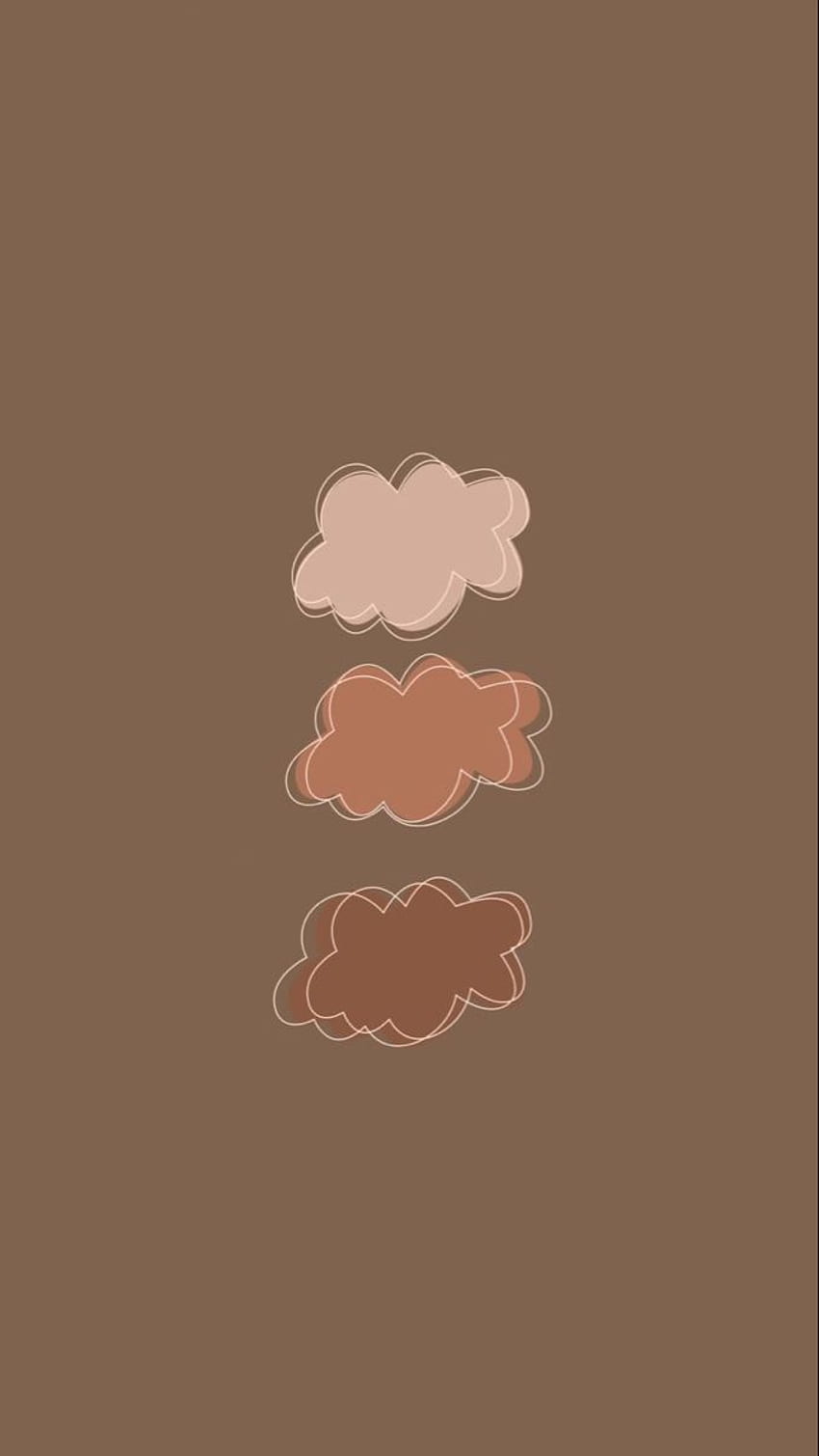 Three clouds on a brown background - Brown