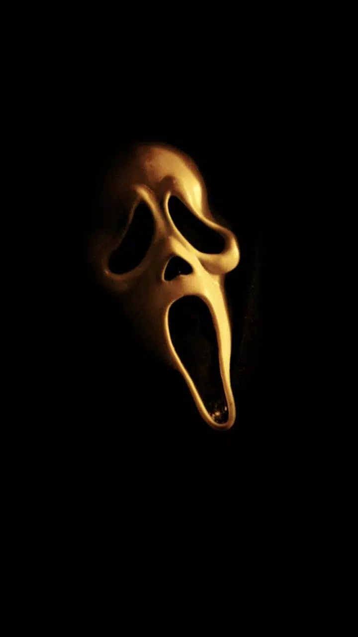 A scream mask on a black background - Ghostface, ghost