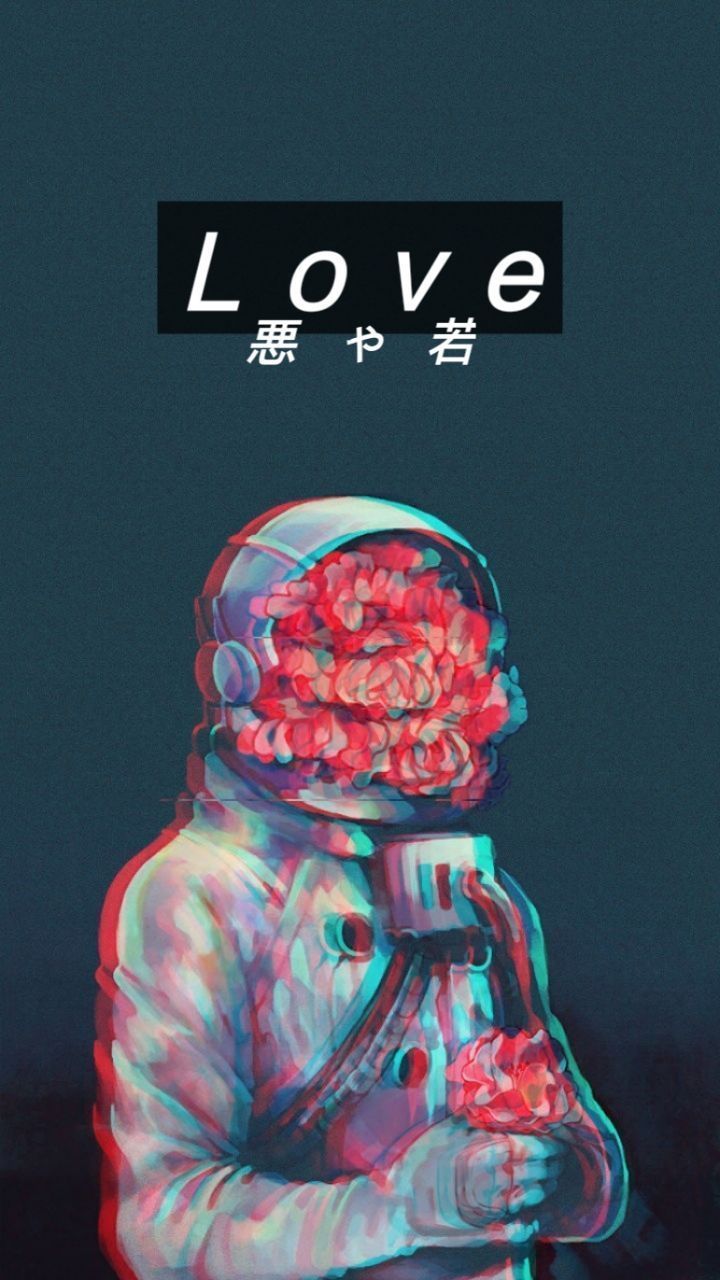 A poster with the word love on it - Dark vaporwave, glitch