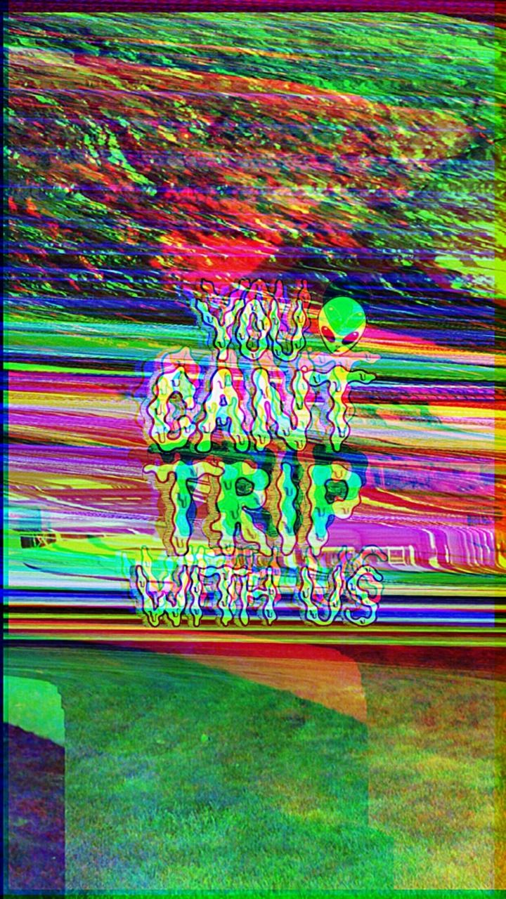 A colorful image of the words, you can't trip we all fall - Glitch