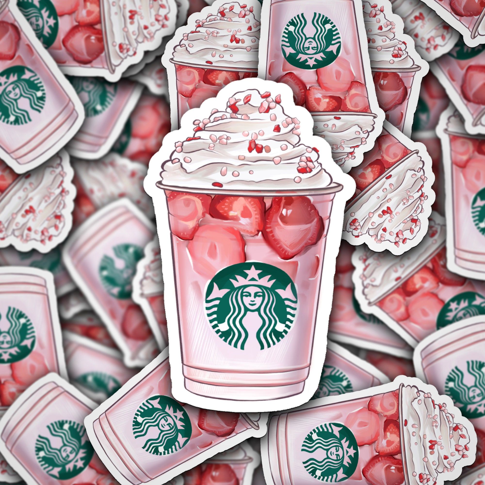 Strawberry Shortcake Frappuccino Starbucks Sticker