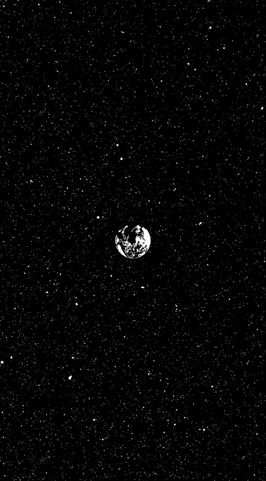 A black and white photo of the earth - Space