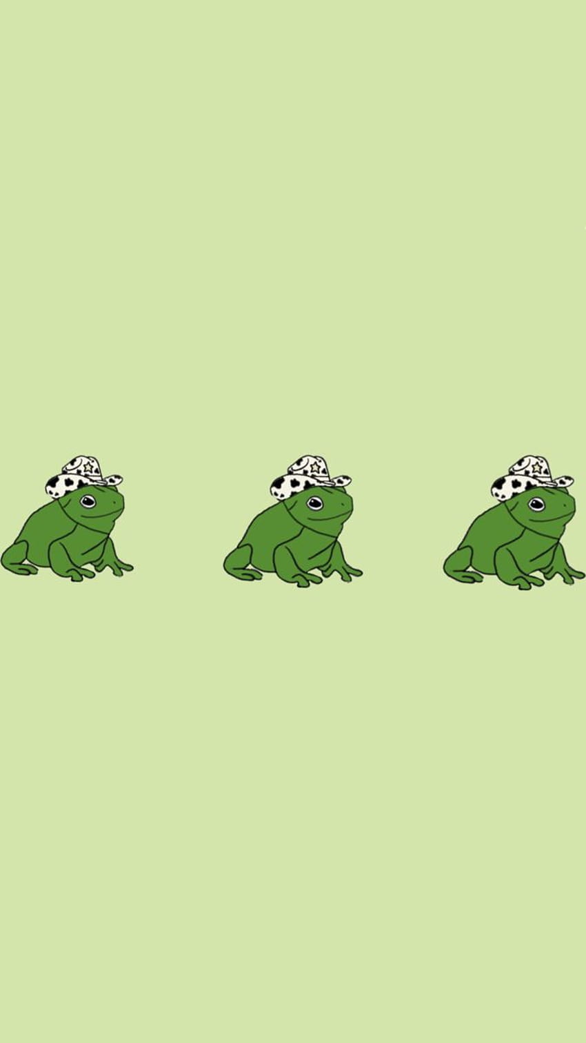 Three frogs wearing bandanas wallpaper for phone green background - Frog