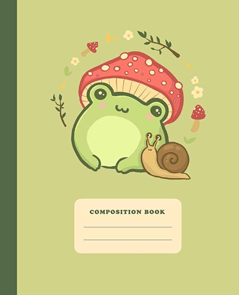 Composition Book: Cute Frog With Mushroom Hat. College Ruled Notebook. Kawaii Cottagecore Aesthetic Lined Journal for Kids & Teens: Frogs, Ministry of: 9798527870930: Books